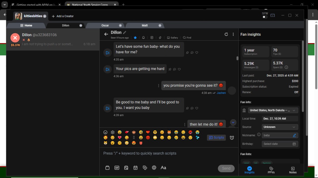 Chat sample – handling objections and reassuring fans